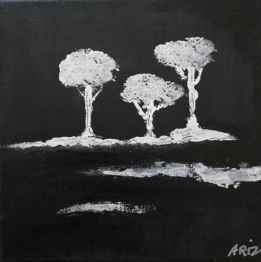 Painting titled "Black and White" by Angelo Rizzi, Original Artwork, Acrylic