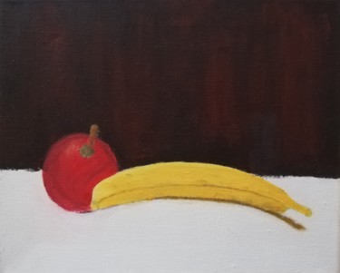 Peinture intitulée "pomme-banane" par Angelo Rizzi, Œuvre d'art originale, Acrylique