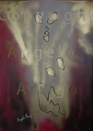 Pittura intitolato "Senza titolo 4 - Un…" da Angelo Arrigo, Opera d'arte originale, Olio