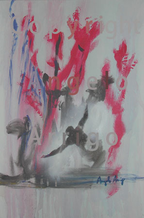 Pittura intitolato "La Caduta - The fal…" da Angelo Arrigo, Opera d'arte originale, Olio