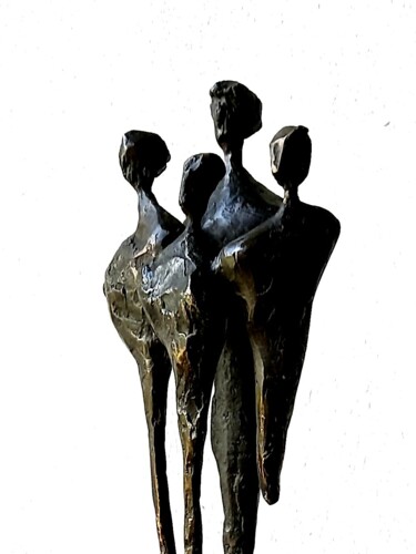 「Family」というタイトルの彫刻 Angelo Ribeiroによって, オリジナルのアートワーク, ブロンズ