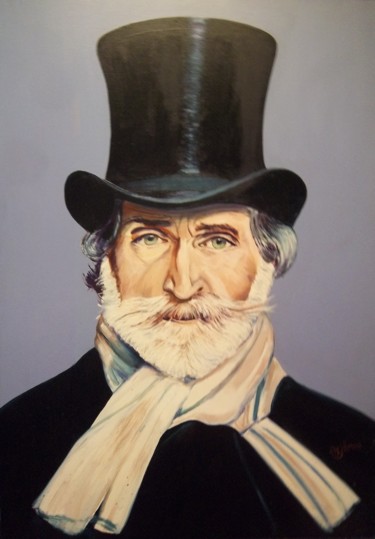 Painting titled "Giuseppe Verdi" by Philippe Jamin, Original Artwork, Oil