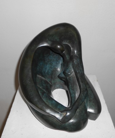 Sculpture titled "Couple ovoïde" by Philippe Jamin, Original Artwork, Metals