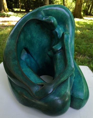 Sculpture titled "Couple ovoïde II" by Philippe Jamin, Original Artwork, Metals