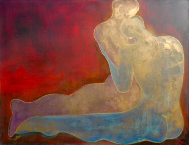 Ζωγραφική με τίτλο "Eros" από Philippe Jamin, Αυθεντικά έργα τέχνης, Λάδι Τοποθετήθηκε στο Ξύλινο φορείο σκελετό
