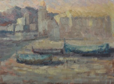 Pintura intitulada "La plage Saint-Vinc…" por Philippe Jamin, Obras de arte originais, Óleo