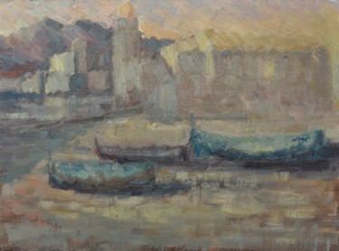 Peinture intitulée "La plage Saint-Vinc…" par Philippe Jamin, Œuvre d'art originale, Huile