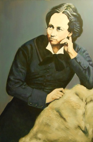 Painting titled "Louise Michel" by Philippe Jamin, Original Artwork, Oil