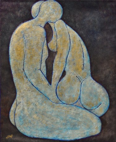 Картина под названием "Couple passion" - Philippe Jamin, Подлинное произведение искусства, Масло