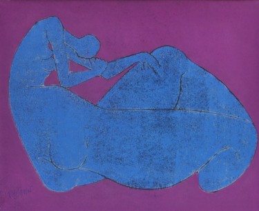 Рисунок под названием "L'Odalisque VI" - Philippe Jamin, Подлинное произведение искусства, Пастель