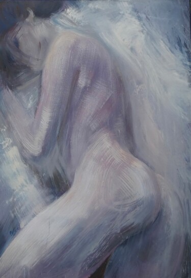 Painting titled "Femme endormie XII" by Philippe Jamin, Original Artwork, Oil