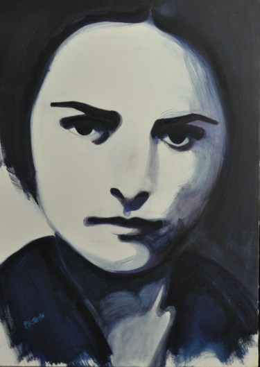 Painting titled "Bernadette Soubirous" by Philippe Jamin, Original Artwork, Oil