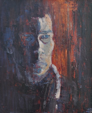 Painting titled "Autoportrait VI" by Philippe Jamin, Original Artwork, Oil