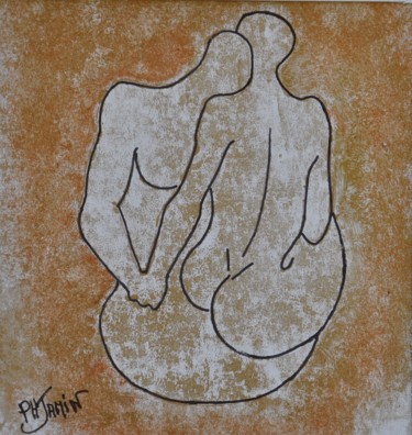 Incisioni, stampe intitolato "Couple passion V" da Philippe Jamin, Opera d'arte originale, Incisioni su linoleum