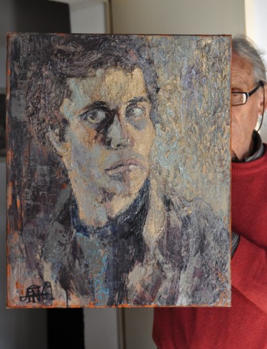 Peinture intitulée "Autoportrait 1969 e…" par Philippe Jamin, Œuvre d'art originale, Huile