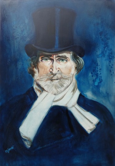 Pintura intitulada "Giuseppe Verdi II" por Philippe Jamin, Obras de arte originais, Óleo