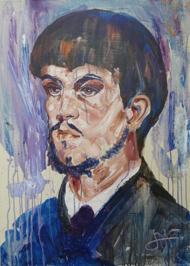 Painting titled "Claude Debussy " la…" by Philippe Jamin, Original Artwork, Acrylic Mounted on Wood Stretcher frame