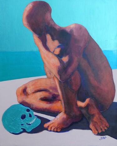 Painting titled "Le jeune homme et l…" by Philippe Jamin, Original Artwork, Acrylic