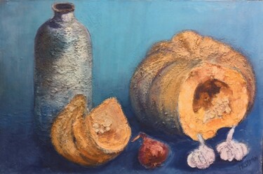 Peinture intitulée "Nature morte aux aux" par Philippe Jamin, Œuvre d'art originale, Huile Monté sur Châssis en bois