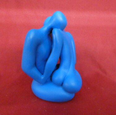 Sculpture titled "Couple passion III'" by Philippe Jamin, Original Artwork, Plaster