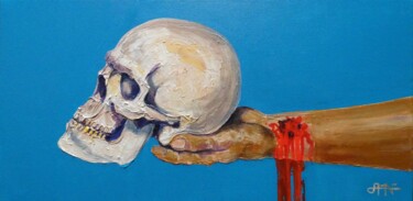 Painting titled "J'ai vaincu la mort" by Philippe Jamin, Original Artwork, Acrylic Mounted on Wood Stretcher frame