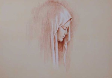 Painting titled "Madonna" by Angelo Vadalá, Original Artwork