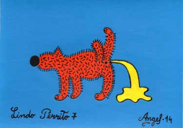 Peinture intitulée "Lindo perrito 7" par Angel Ripoll, Œuvre d'art originale, Acrylique