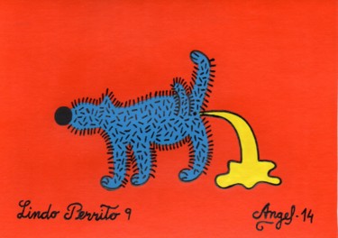 Painting titled "Lindo perrito 9" by Angel Ripoll, Original Artwork, Acrylic