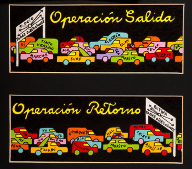 Pintura titulada "Operación salida, o…" por Angel Ripoll, Obra de arte original, Acrílico