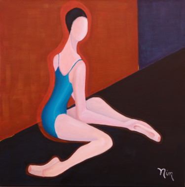 Peinture intitulée "Danseuse-Au-repos/D…" par Nin Angem, Œuvre d'art originale, Acrylique