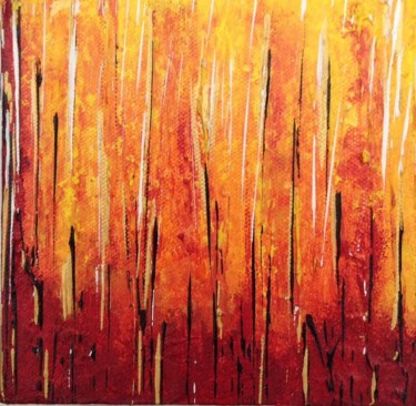 Painting titled "On Fire" by Angie Chapman, Original Artwork, Acrylic