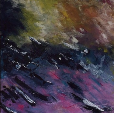 Painting titled "raging-seas-left-si…" by Angie Chapman, Original Artwork, Acrylic
