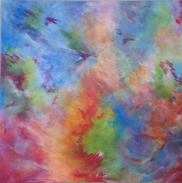 Painting titled "Colour Run" by Angie Chapman, Original Artwork, Acrylic Mounted on Wood Panel
