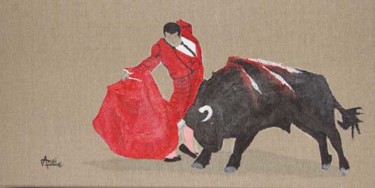 Painting titled "Corrida" by Aam, Original Artwork