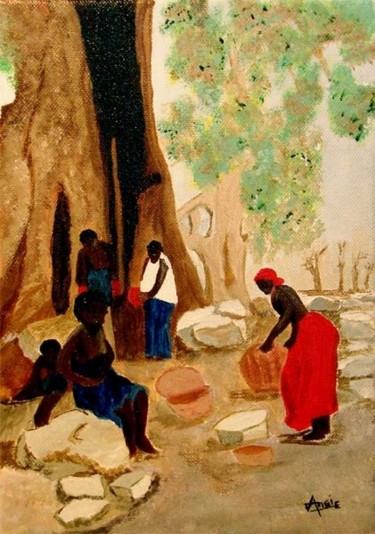 Peinture intitulée "Femmes d'Afrique" par Aam, Œuvre d'art originale