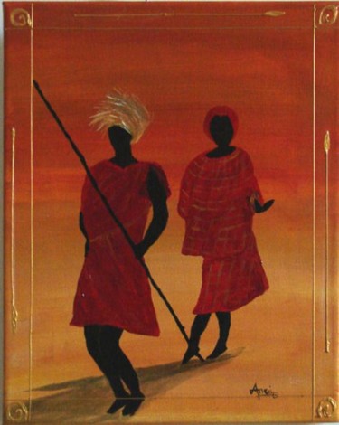 Painting titled "Couple" by Aam, Original Artwork