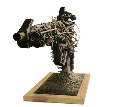 Skulptur mit dem Titel "Giochi pericolosi" von Angelo Scardino, Original-Kunstwerk, Gips