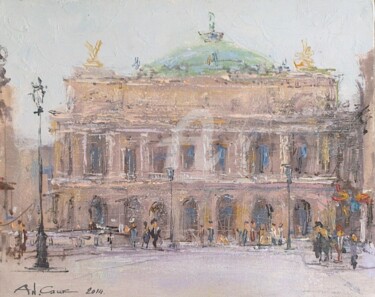 Peinture intitulée "Paris Opera" par Andrey Guk, Œuvre d'art originale, Huile