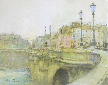 Malerei mit dem Titel "Pont Neuf" von Andrey Guk, Original-Kunstwerk, Öl