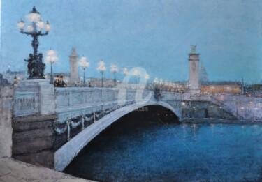 Peinture intitulée "Paris. Pont Alexand…" par Andrey Guk, Œuvre d'art originale, Huile
