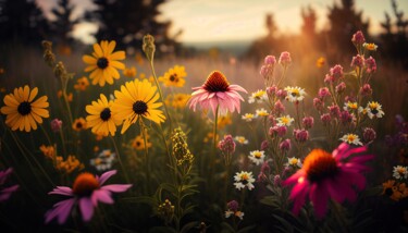 "Wildflower Meadow" başlıklı Dijital Sanat Angus Finlayson tarafından, Orijinal sanat, AI tarafından oluşturulan görüntü