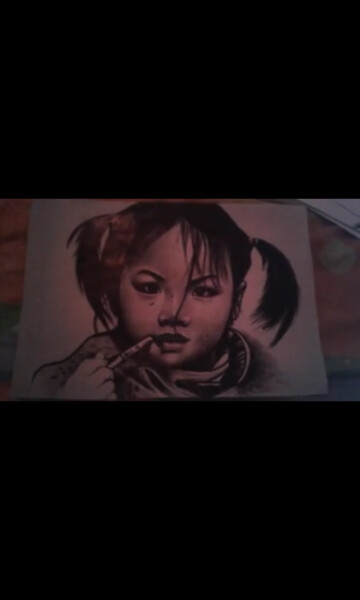 Peinture intitulée "enfant du monde" par Anh Đào, Œuvre d'art originale, Acrylique