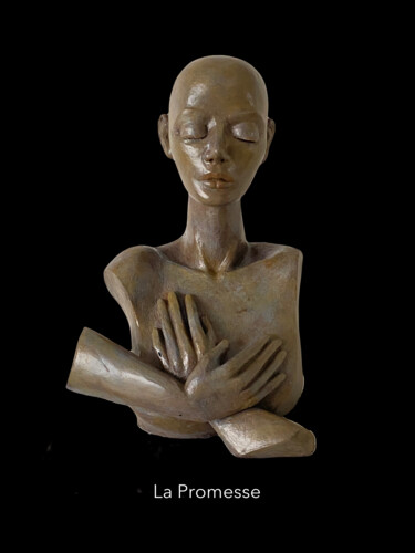 Skulptur mit dem Titel "La Promesse" von Anh Diù, Original-Kunstwerk, Terra cotta