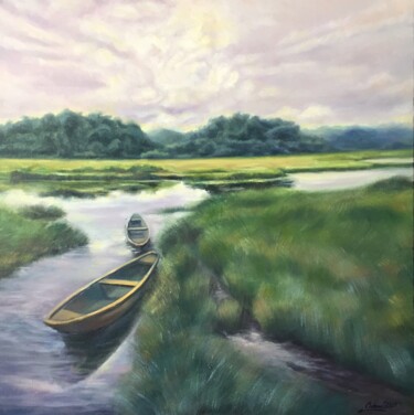 Nắng mùa đông / winter sunshine Peinture intitulée "Nắng mùa đông / win…" par Anh Lam, Œuvre d'art originale, Huile Monté sur Châssis