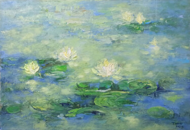 Картина под названием "Flowers in the morn…" - Anh  Tuan Le, Подлинное произведение искусства, Акрил