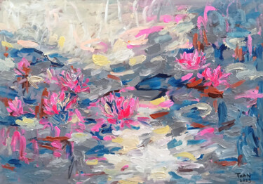 Painting titled "Lovers Pond9" by Anh  Tuan Le, Original Artwork, Acrylic