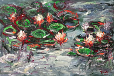 Картина под названием "Full blossom 4" - Anh  Tuan Le, Подлинное произведение искусства, Акрил