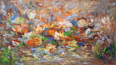 Pittura intitolato "Flowers in the morn…" da Anh  Tuan Le, Opera d'arte originale, Acrilico