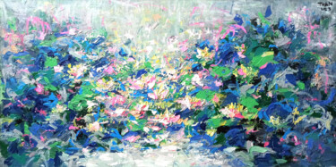 Pintura intitulada "Water lily Flower o…" por Anh  Tuan Le, Obras de arte originais, Acrílico