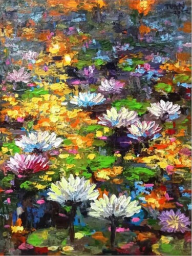 Peinture intitulée "Water lily, Flower…" par Anh  Tuan Le, Œuvre d'art originale, Acrylique